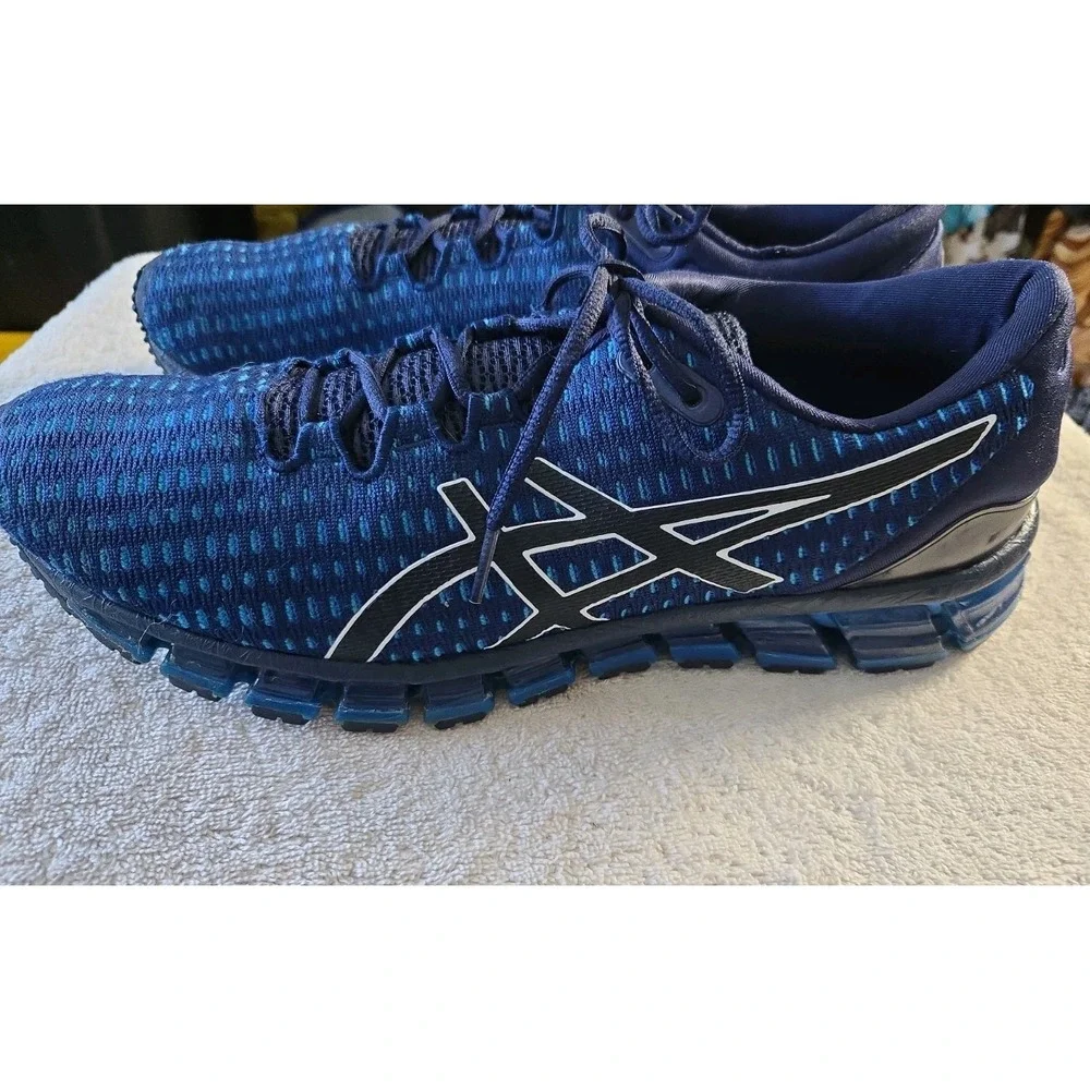 ASICS Gel Quantum 360  Men's Size 12 Blue Suede Running Casual Shoes.